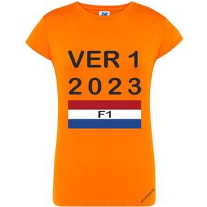 Dames T-shirt Max Verstappen Formule 1 Oranje Fan - Maat medium