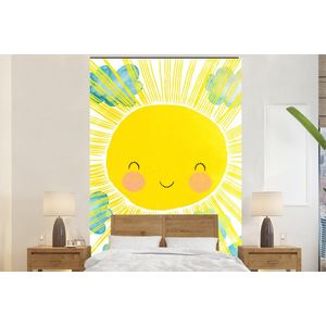Zon - Geel - Kinderen - Illustratie - Behangpapier