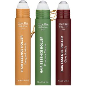 True Bee Daily Dream Care Herbal Miracle Trio Kit - Natuurlijke Hair Essence Rollers met Rozemarijn, Kruidnagel & Fenegriek Rollers voor Haargroei, Anti-haaruitval en Vertraagde Vergrijzing - Set van 3 stuks rollers, 3x30 ml