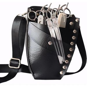 JGS Premium - PU lederen kapperstas voor professionals met schaarholster en schouderriem, kappersgereedschapstas voor haarstyling.
