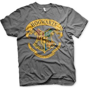 Harry Potter Heren Tshirt -S- Hogwarts Crest Zwart