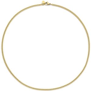 CO88 Collection 8CN-26408 Stalen Ketting - Gourmet Schakel - Kettinkje - Collier - 3mm - 40+5cm - Staal - Goudkleurig