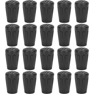 Allecto plus - Set van 20 Heavy Duty Plastic Wandelstok Tips - Wandelstok Vervanging Tips voor Senioren Krukken