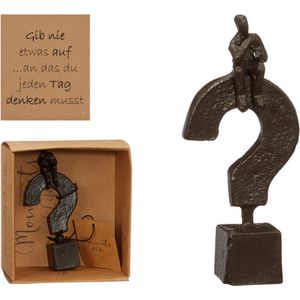 Decopatent® Beeld Sculptuur Denken - Think - Vraagteken - Sculptuur van Metaal - Design Sculpturen - Moments of Life - In Giftbox