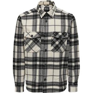 Only & Sons Overhemd Onsmilo Life Ovr Check Ls Shirt Noo 22026313 Cloud Dancer Mannen Maat - XXL