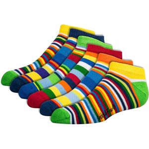 Sneakersokken voor kinderen | Thema: Strepen | Maat: 23 t/m 42 | 6 paar