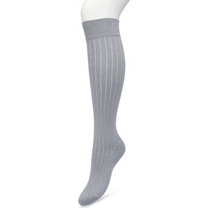 Bonnie Doon Bio Rib Kniekousen Dames Grijs maat 36/42 - Klassiek Rib patroon - Biologisch Katoen - Ultiem comfort - Rib Knee High - OEKO-TEX - Gladde Naden - Duurzaam Huidvriendelijk Bio Katoen - Grey - BP221414.235