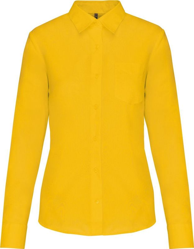 Kariban Overhemd in onderhoudsvriendelijk polykatoen-popeline dames K549 - Yellow - L