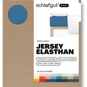 schlafgut Easy Jersey Elasthan Hoeslaken S - 90x190 - 100x220 615 Blue Mid