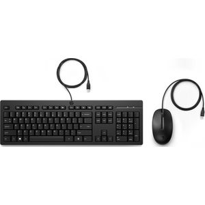 HP 225 Wired Mouse and Keyboard Combo toetsenbord Inclusief muis USB Zwart