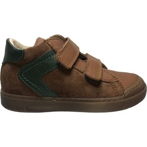 Naturino - Heist - mt 24- velcro's bumper hoge lederen sneakers - cognac/groen