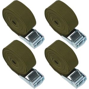 Bevestigingsriemen voor Auto en Fietsendrager, Groene Spanbanden met Klemsluiting voor Camping