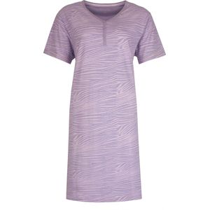 Irresistible Dames Nachthemd - Slaapkleed - Zebra Print - 100% Katoen - Paars - Maat XL