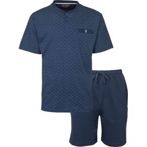 Paul Hopkins Heren Shortama - Pyjama Set - Met Knopen - Donkerblauw - Maat XXL