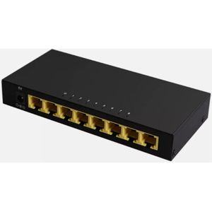 EXCITAT Netwerkswitch - Ethernet-distributiehub - 8 poorten - Gigabit - Zwart