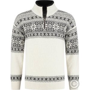 Norfinde Noorse trui Setesdals - grof gebreid - zuivere wol - gebroken wit