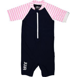 JUJA - UV Zwempak voor baby's - korte mouwen - Stripy - Donkerblauw/Roze - maat 86-92cm