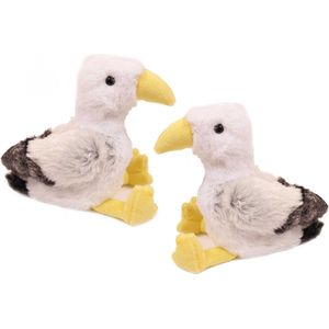 Pia Soft Toys Knuffeldier Meeuw - 2x - zachte pluche stof - premium kwaliteit knuffels - Vogels - 20 cm - Meeuwen