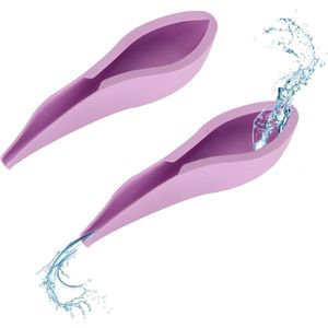 Plastuit voor Vrouwen - 2 Stuks - Vrouwen Urinoir - Herbruikbaar Plastuitje - Staand Plassen - Flexibel siliconen - Buiten, Activiteiten, Kamperen - Plastuitje - Plaszak - Urinaal - Camping Toilet - WC voor in de Auto - Paars