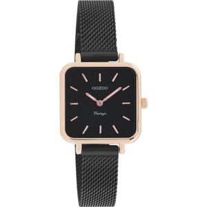 OOZOO Vintage series - rosé goudkleurige horloge met ros�é goudkleurige metalen mesh armband - C20265