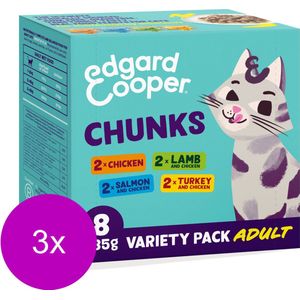 Edgard&Cooper Multipack Chunks - Kattenvoer - 3 x 8x85 g