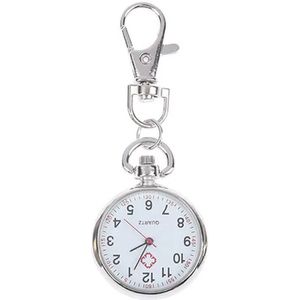 Treasure Trove Modern Verpleegstershorloge - Zakhorloge met clip - 30mm - Zilverkleurig