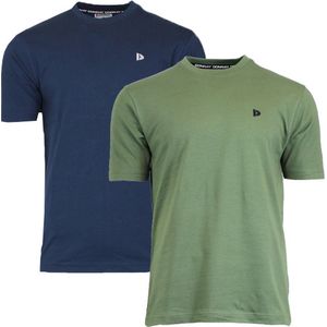 2-Pack Donnay T-shirt - Sportshirt - Heren - Navy/Army Green - maat 3XL