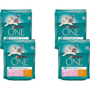 Purina One Junior - Kattenvoer - 4 x Kip Granen 800 g