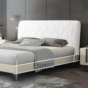 Bed Headboard Cover - Elastic European Cotton Fabric Protection - Washable Bedroom Decoration - Cream White - 180 cm hoofdbord hoes elastische