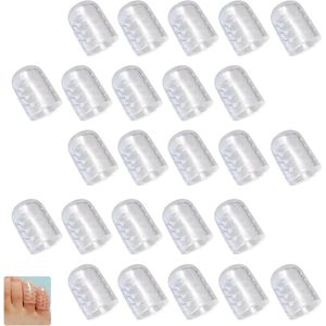 Inovra - Siliconen Teenbeschermers Set, 30 Stuks | Doorzichtige Teenbeschermers met Gaten voor Kleine Tenen | Ademende Roze Teenkappen voor Blaren, Likdoorns en Meer