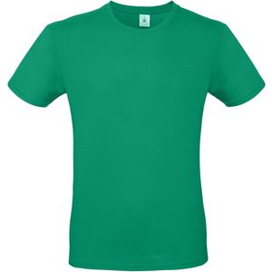 Groen basic t-shirt met ronde hals voor heren - katoen - 145 grams - groene shirts / kleding S (48)