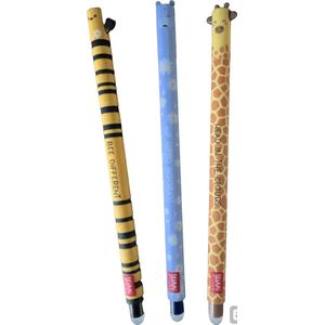 Legami - Uitwisbare Pen - Hippo - Bij - Giraffe - 3 stuks - Navulbaar -
