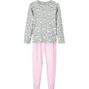 NAME IT KIDS Pyjama NKFNIGHTSET met All Over Print Grijs/Roze