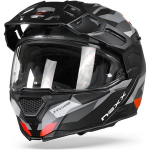 Nexx X.Vilijord Taiga Zwart Rood Mat Systeemhelm - Maat S - Helm