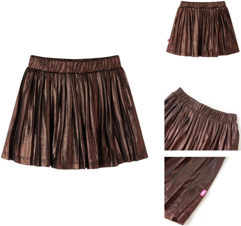 vidaXL Kinderrokje - Kinderrokjes - Kinderkleding - Kinderkled - Kinderrokje met glitters 92 cognackleurig