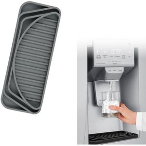 Lekbak voor waterdispenser - Antislip siliconen rechthoekige mat - Snijbare lekbakbeschermer - Voor afvoer - Grijs 20 cm