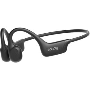 Sercano Bone Conduction Headphone – Koptelefoon Fietsen & Hardlopen – 64GB Geheugen – IPX 7 Waterdicht & Lichtgewicht – 7 Uur Batterij – Noise Cancelling – Blijft Stevig Zitten tijdens Sporten – Magnetisch Opladen – Zwart