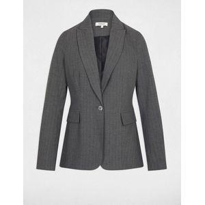 Fitted striped blazer 252-Vboky mid-grey