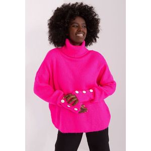 Dames trui - Col trui - One Size - Musthaves - Sierknopen - Roze