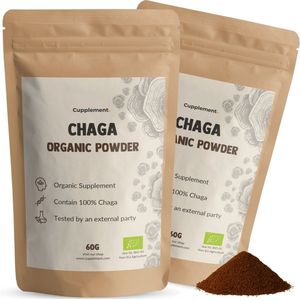 Cupplement Chaga Poeder Biologisch Combideal 2x 60 gram - Paddenstoel – Immuunsysteem