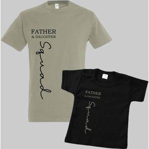 Matching shirts vader en dochter-Vaderdag cadeau-Father&Daughter squad-Cadeau voor Papa-Heren Maat XL-Kind Maat 74