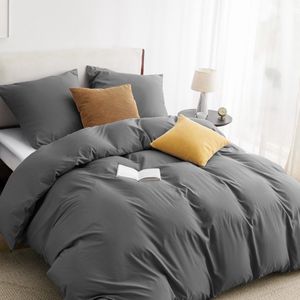 Ibenzoa® Hoogwaardige 3-Delige Slaapset – Antraciet, 240x220 cm, 80x80 cm