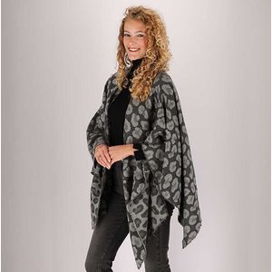 Geweven Poncho - Multi Grijs - Dames