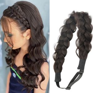 SassyGoods® Vlechtband Vlecht Haarband Haar Extensions Braid Verstelbaar - Donkerbruin Kastanje Bruin