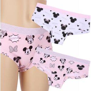 DISNEY Minnie Mouse Jeugd BAUMWOLL-Slips für Mädchen 2 Paar BEQUEM