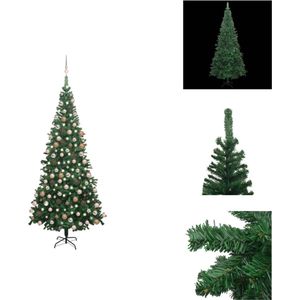vidaXL Kerstboom Deluxe - 240 cm - Groen - PVC - 10 lagen - 1.300 takken - 300 LEDs - Decoratieve kerstboom