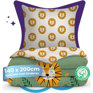 Slaapspeciaal eazydekbed Kiddo - Wild - Kinderdekbed - 140x200 cm - Met Kussensloop - Hypoallergeen
