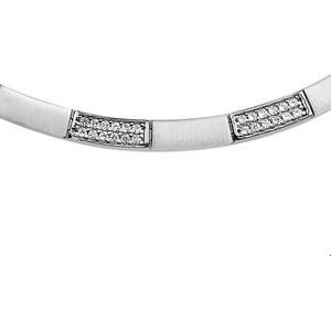 Zilver Gerhodineerde Collier zirkonia poli/mat 5 1307802