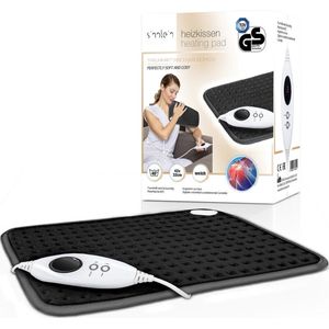 Sinnlein- Elektrisch warmtekussen van fleece - antraciet- verwarmingskussen - verwarmingsdeken voor kussen - verwarmingskussen voor nek en rug - met automatische uitschakeling - 6 temperatuurniveaus - wasbaar tot 40 °C - met display - 30 x 60 cm