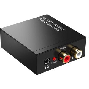 NÖRDIC SGM-183 Digitaal naar analoog audio converter - Toslink, Coax, RCA L/R, 3.5mm AUX - Zwart